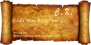 Czékus Klára névjegykártya